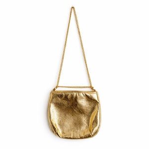 Vintage Magid Gold Leather magnetic closure purse with chain strap